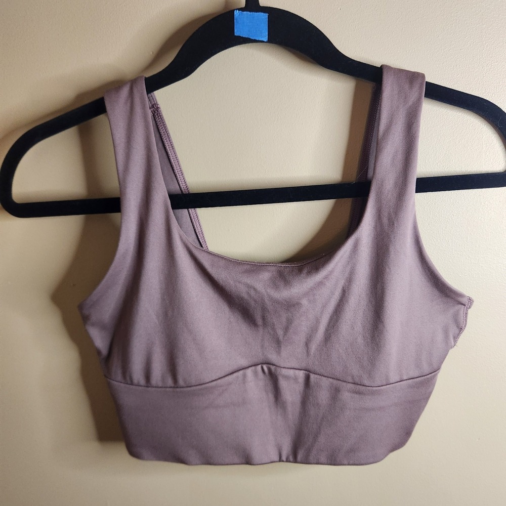 Gymshark Minimal Sports Bra Pink Brown Longline Scoop Neck B4A9L size S
